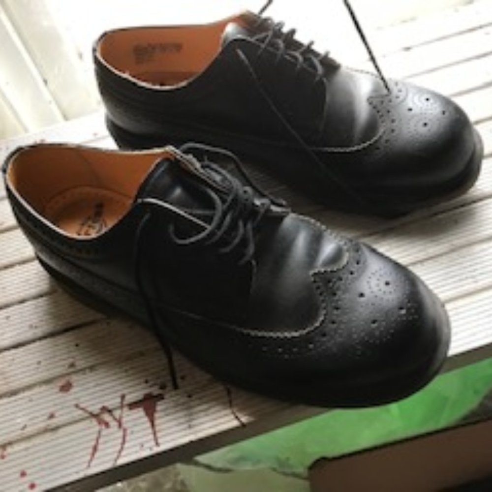 Doc Marten Men's Black wing tip shoes, size 8